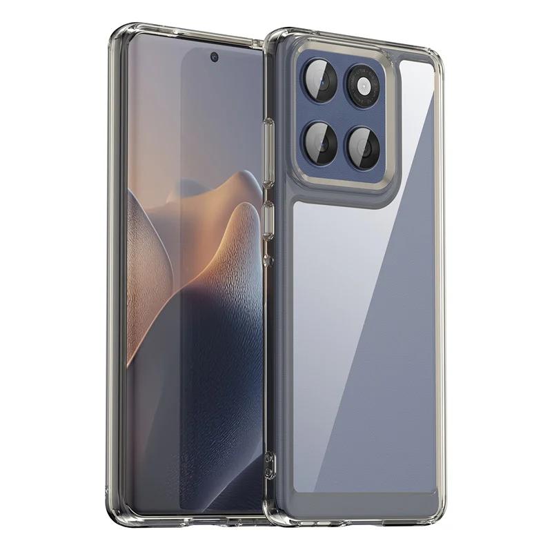 For Moto Edge 60 Fusion 60S 60Pro Hard PC Transparent Case For Moto Signature 70 Ultra TPU Candy Color Frame Shockproof Bumper