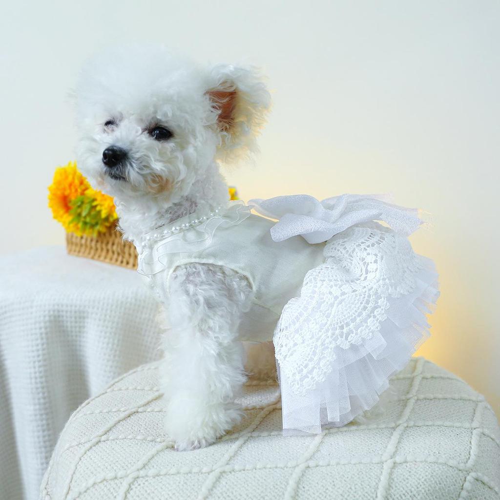 Pet Circle Snow White Pearl Princess Wedding Dress for Small & Medium Dogs
