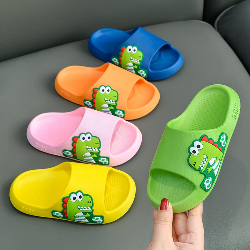 Pantoufles Dinosaure Enfants Été Antidérapantes Semelle Douce Sans Odeur Dessin Animé Claquettes Pour Garçons Filles Intérieur Extérieur Bain Plage