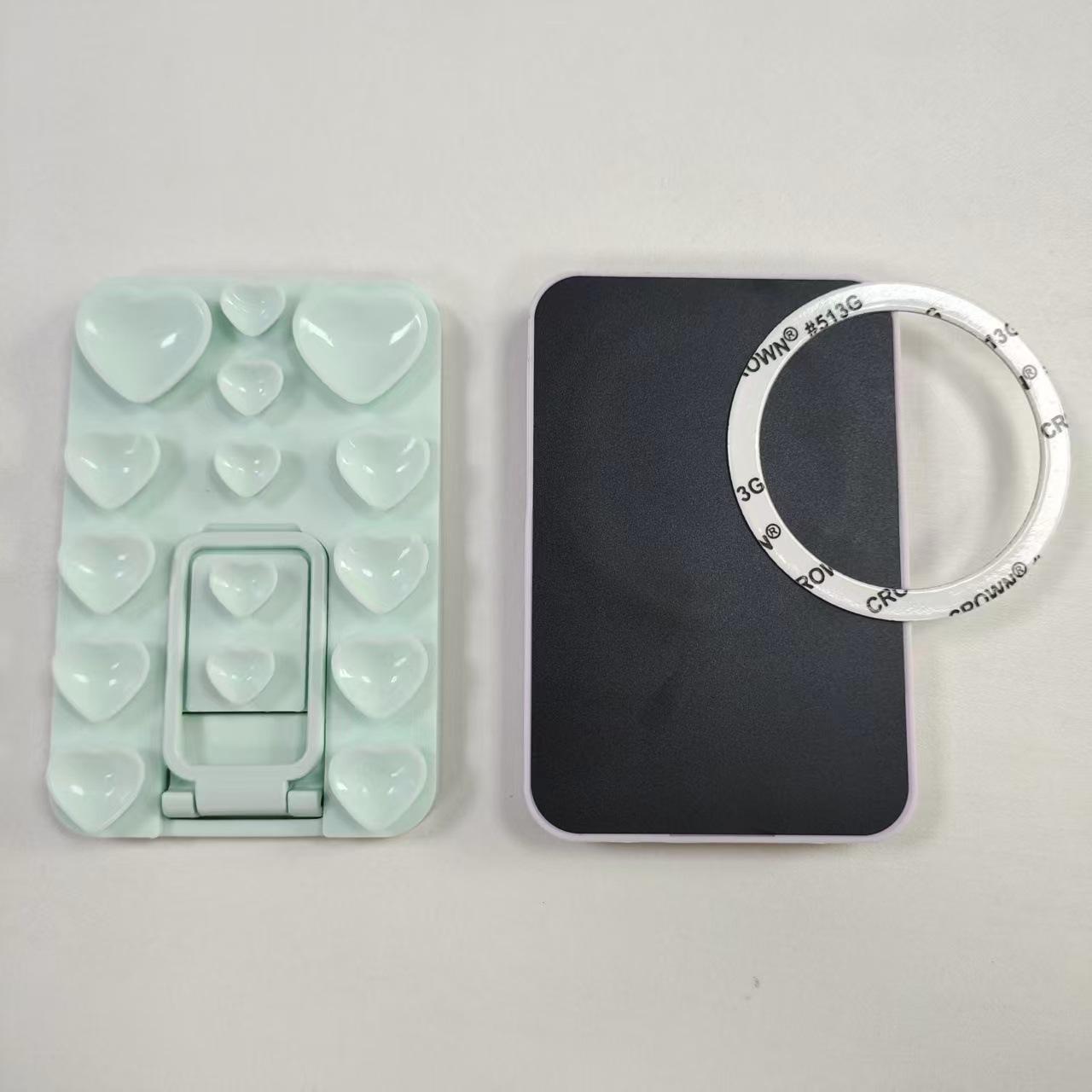 New single-sided suction cup silicone folding bracket multi-functional love square mobile phone magnetic suction anti-skid mobile phone bracket