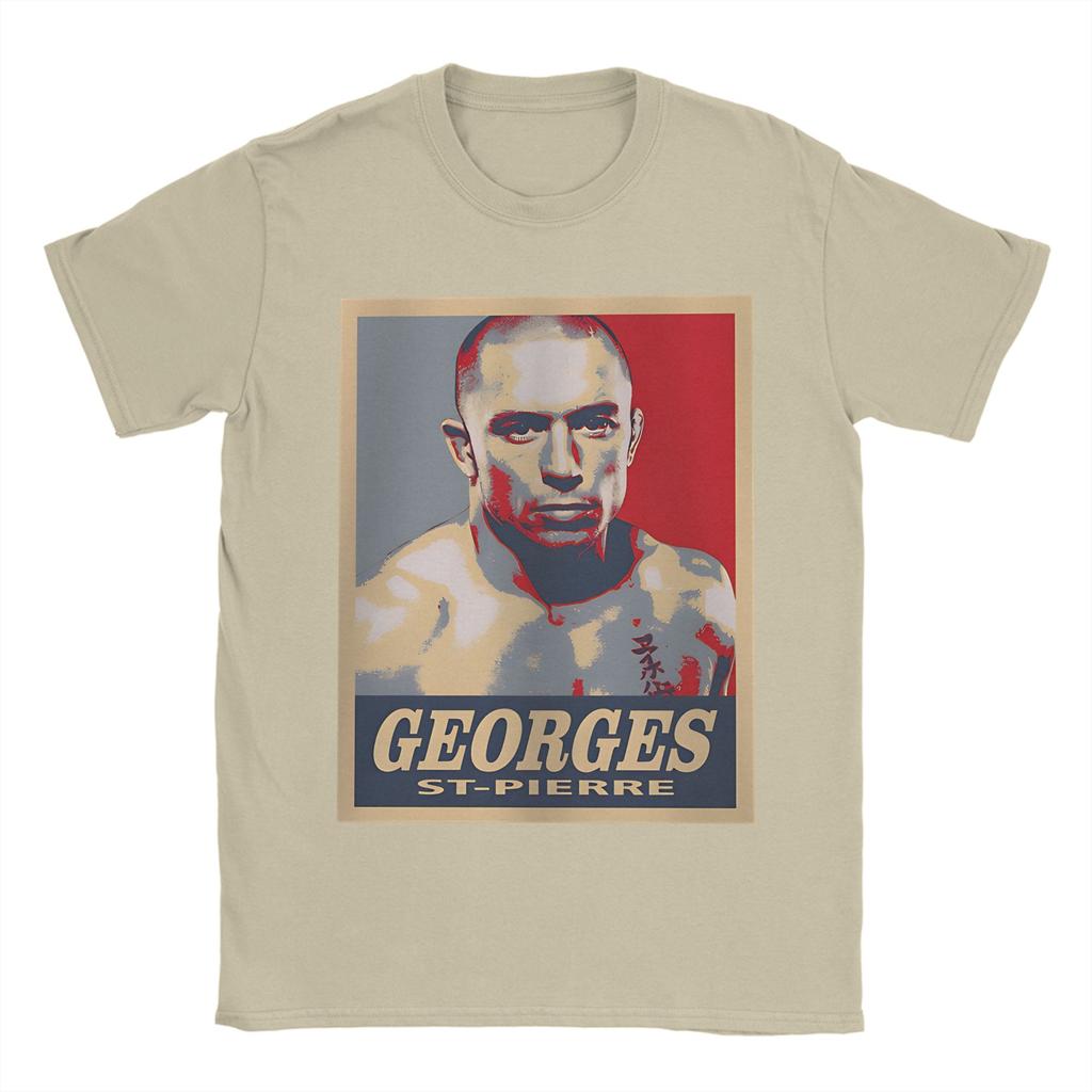 Georges St Pierre TShirt Men  Vintage 100 Cotton Tees Round Neck Short Sleeve T Shirts Gift Idea Tops