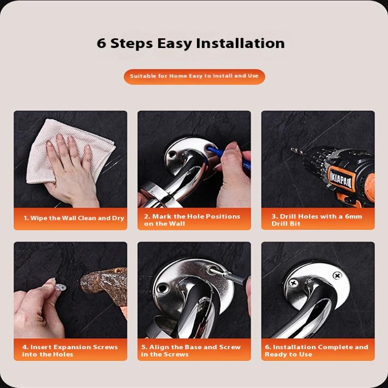 Stainless Steel Bathroom Safety Handrails , Sturdy Construction, Durable Handrail, Support Rail