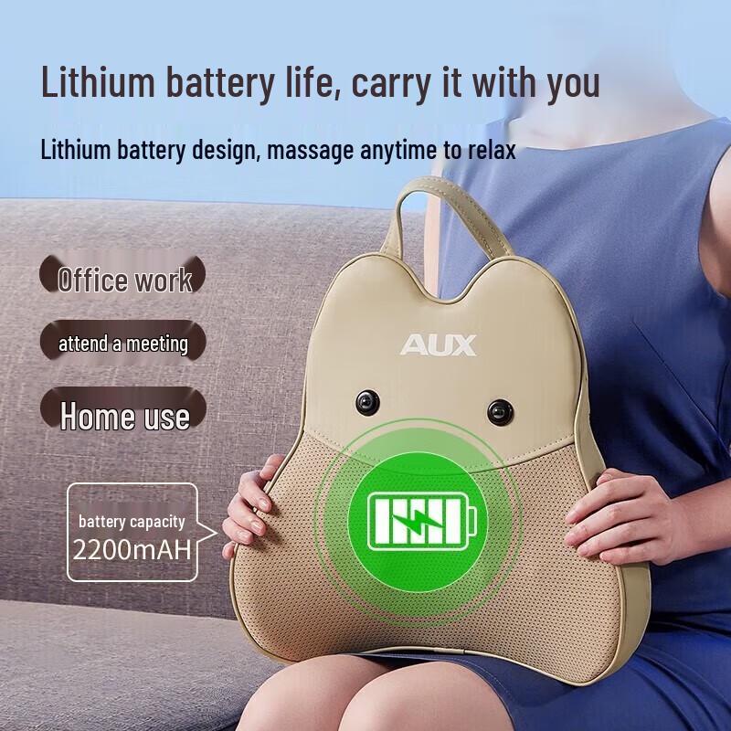 Aux Rechargeable Neck and Lumbar Heat Massage Cushion