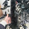 DIY 2M Black White Turkey Marabou Feather Boa with Chicken Feathers Natural Plume Shawl for Wedding Dress Stage Decoration