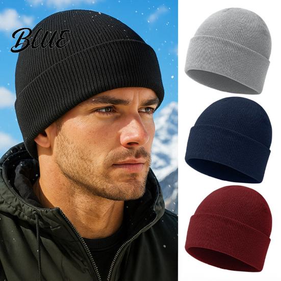 Casual Outing Hat Knitted Winter Hat Unisex Thick Thermal Skull Cap Cozy Windproof Soft Polyester Warm Knit for Men Women Outdoor Hiking Jogging