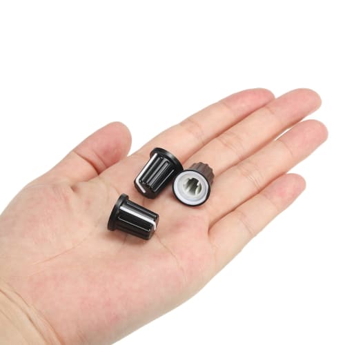 uxcell Potentiometer Control Knob, ABS Guitar Knob for Electric Guitar, Power Amplifier, Stereo, Bass, 6mm D-Type Shaft, 180 Degree, Black, Pack of 10