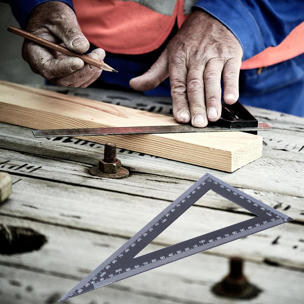 Dreiecklineal aus Kohlenstoffstahl 90-Grad-Winkel Holzbearbeitung Messwerkzeug 120x300mm