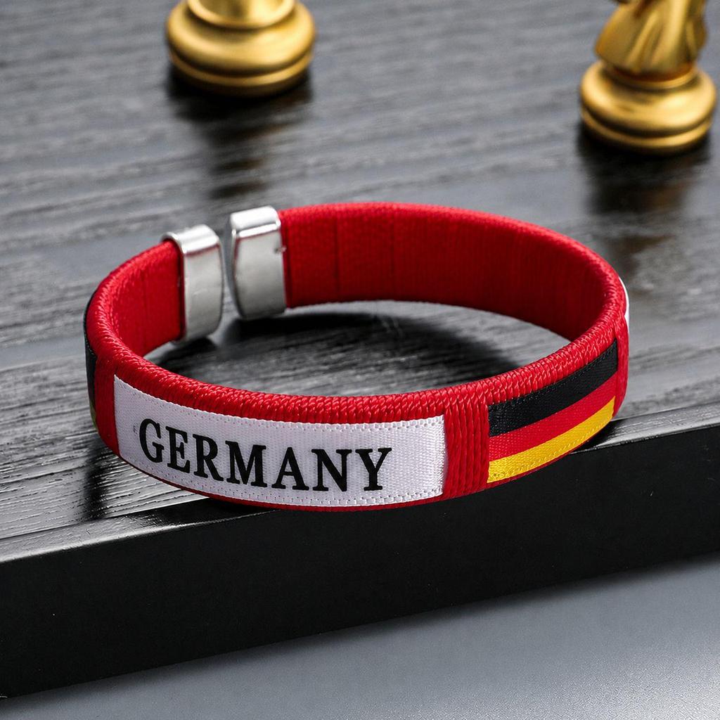 Handwoven USA-Canada-Mexico 2026 World Cup Team Bracelet - Football Fan Souvenir