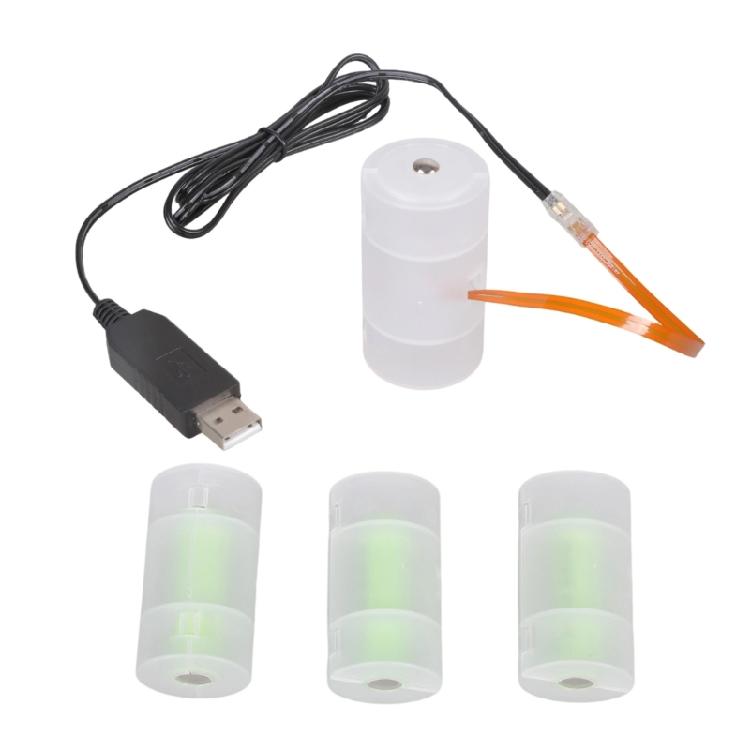 USB Power Converter 6V D Battery Elimination Replacement 4Pcs 1.5V D Battery for Remote Control LED Light Water Heater