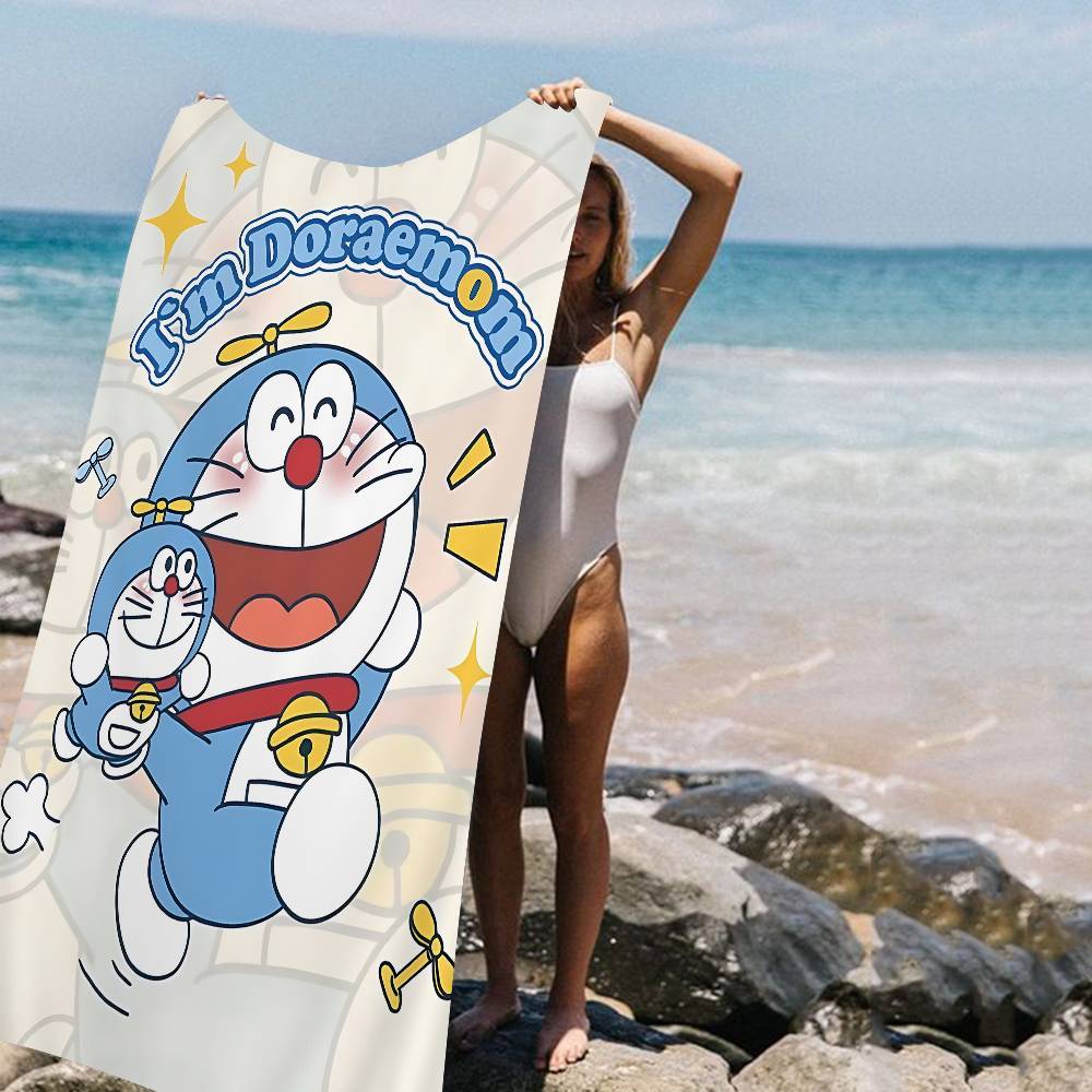 Funny Cartoon D-Doraemones Movie Microfiber Printed Beach Towel Mountain Climbing Yoga Beach Swimming Running Absorbent Towel