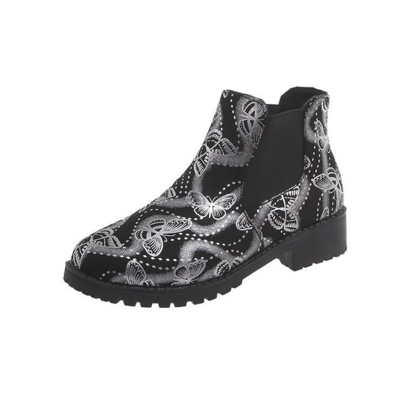 

Ботинки Мартин на толстой подошве с квадратным каблуком большого размера с принтом, новые короткие женские ботинки на осень и зиму 36