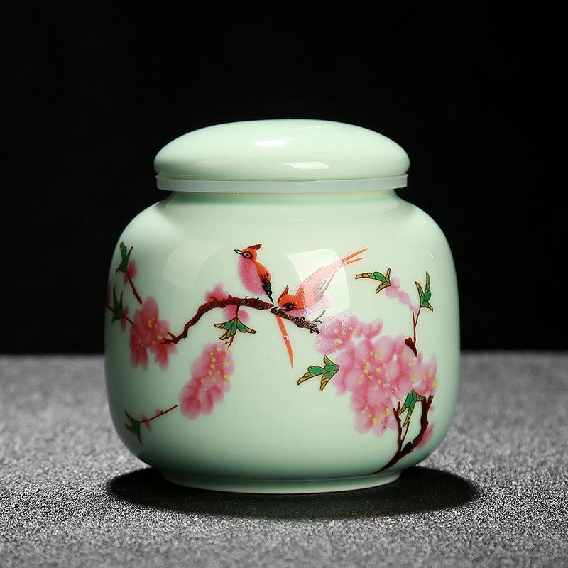Retro Style Ceramic Tea Storage Jars Home Dried Fruit Medicinal Herbs Sealed Storage Cans Multifunction Mini Packaging Caddy