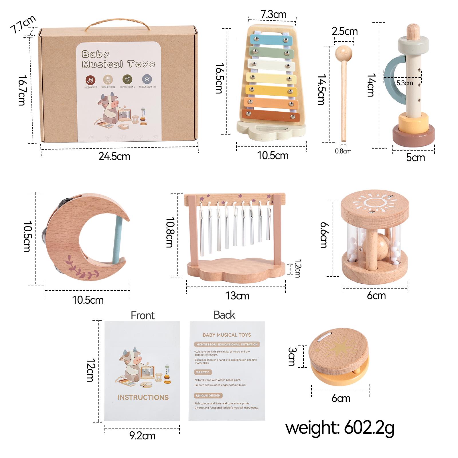 

7pc Sets Music Toys for Children Music Instruments Girl Toys Wooden Cartoon Educational Instruments Children s Toys Instruments