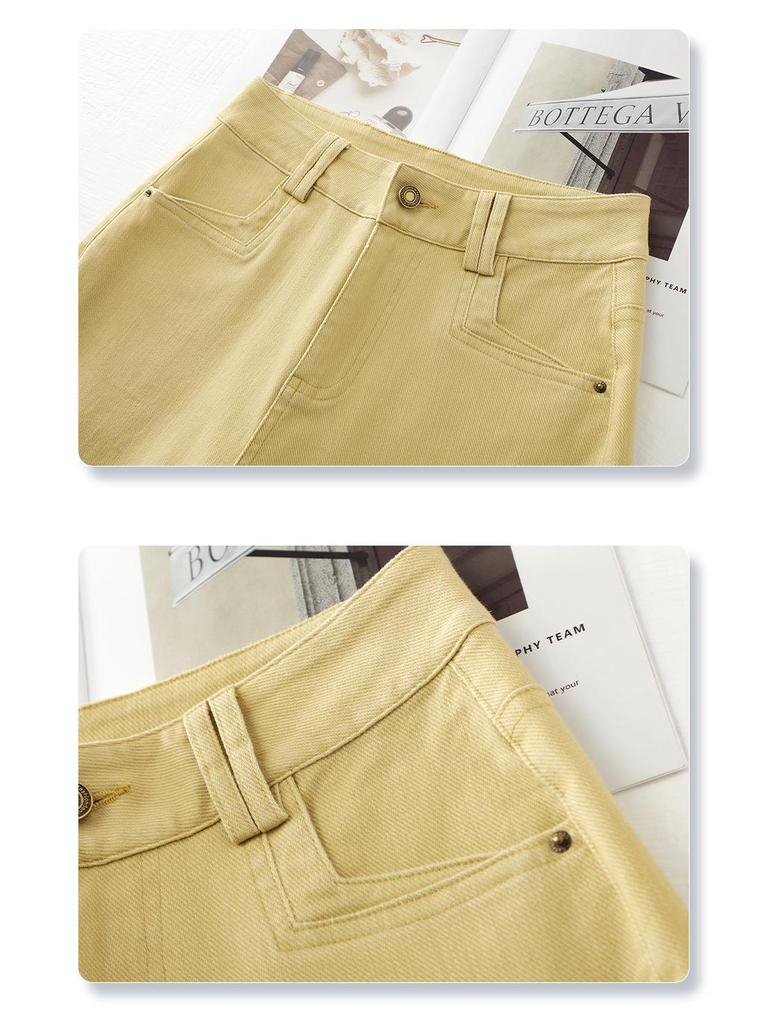 2025 Women's Pink High-Waist Wide-Leg Jeans: Slimming Spring Style for Pear-Shaped Bodies