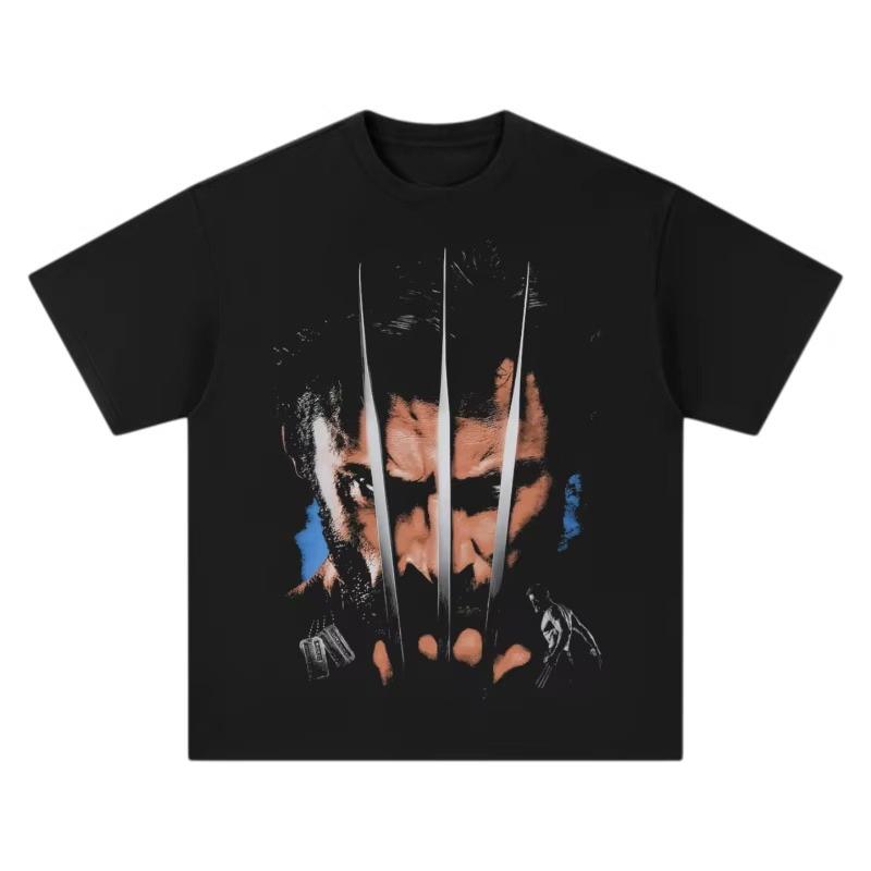 

2026 Wolverine Claw CloseUp Oversized Cotton TShirt Vintage Retro Harajuku Casual Crew Neck Short Sleeve Top for Men and Women M