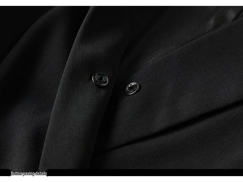 Black Hepburn-Style Patchwork Lace A-Line Dress - Plus Size, Mid-Length, Autumn/Winter Collection