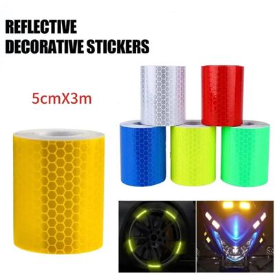 1 Pc 5cm*3m Car Reflective Warning Tape Multipurpose Safety Warning Reflection Decoration Sticker