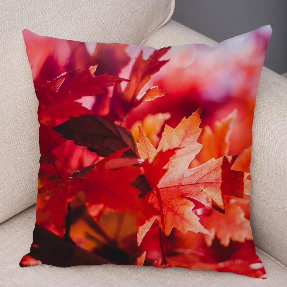 Herbst Ahornblatt Druck Kissenbezug Büro Wohnzimmer Zuhause Kissenbezug Auto Ornamente