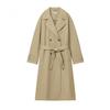 European and American style, new women's clothing, fashionable, versatile, cross-border comfortable daily temperament long trench coat