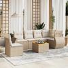 VidaXL Garden Lounge Set with Cushions 7 Pcs Beige Braided Resin 3225029