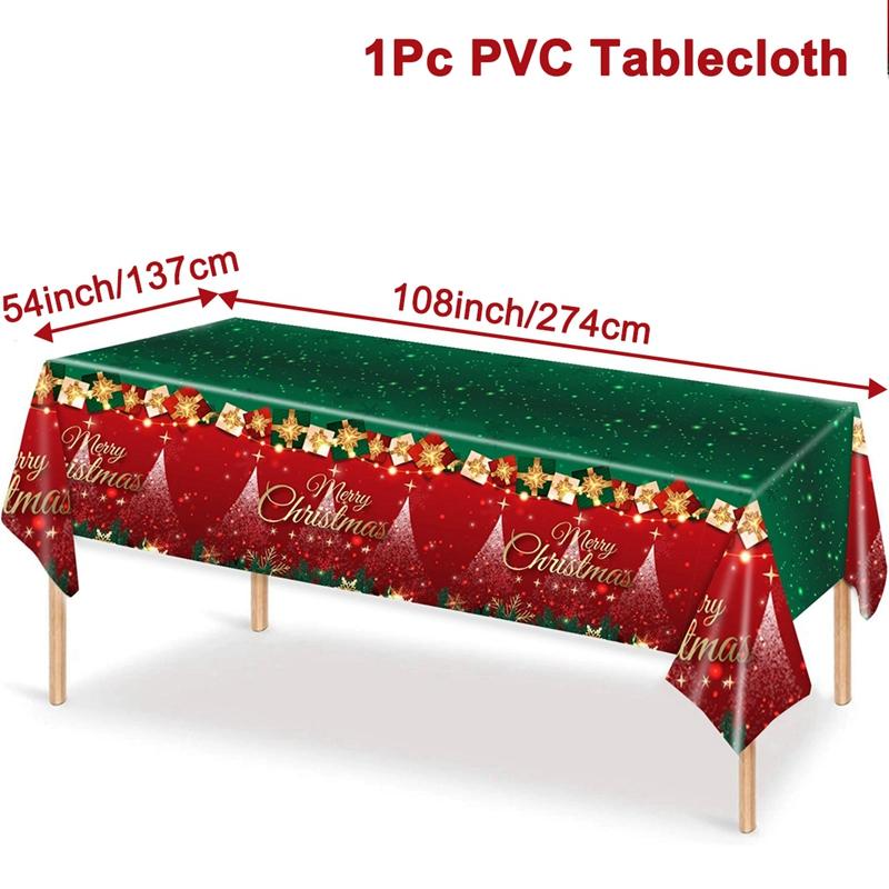 Christmas Plastic Tablecloth Merry Christmas Decorations For Home Table 2026 Navidad Noel Xmas Decor Happy New Year Gift 2026