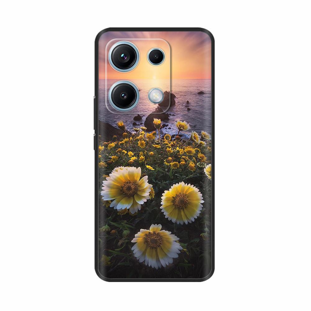Xiaomi Redmi Note 14s Kılıfı Note14s Çiçekli Telefon Kılıfı Yumuşak İnce TPU Silikon Hafif Kapak Xiaomi Redmi Note 14s İçin