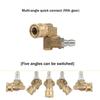 180° Pivoting Pressure Washer Coupler With 5 Angle Nozzle Tips, 1/4" Quick Connect Gutter Cleaner Attachment For Home Use