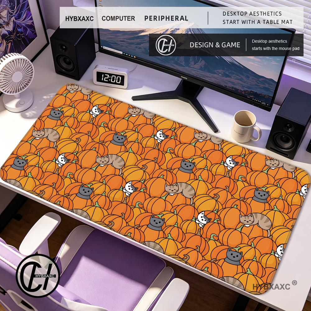 HYBXAXC HALLOWEEN PUMPKIN CATS MausePad Gaming Mat Gamer Desktops MouseMats Desk Accessories Mousepad Keyboard Extended 800x400x2mm