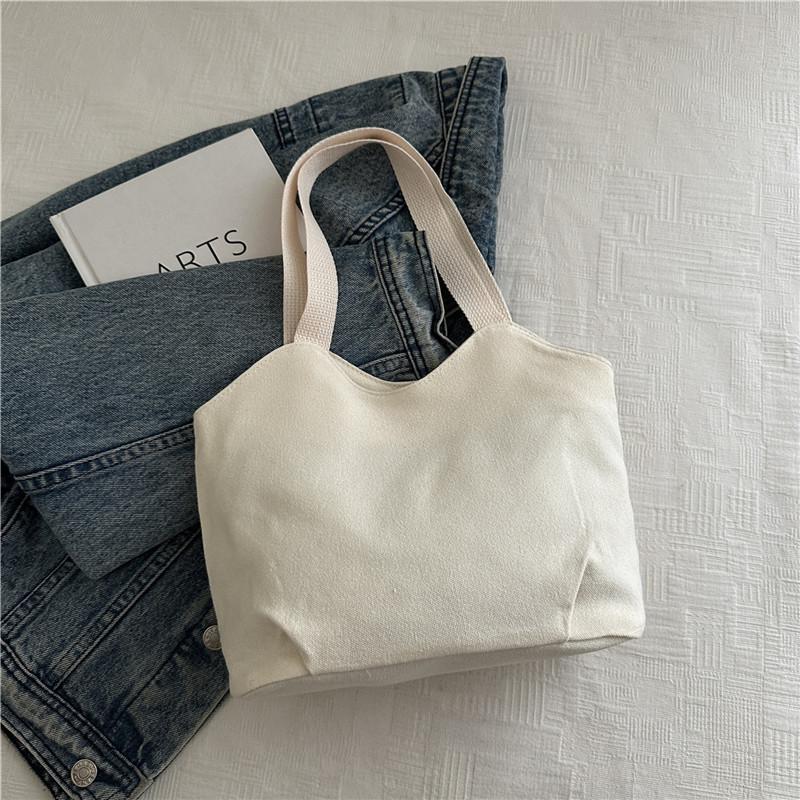 Fashionable Canvas Shoulder Bag With Large Capacity And Solid Color Design For Womens Everyday Wear