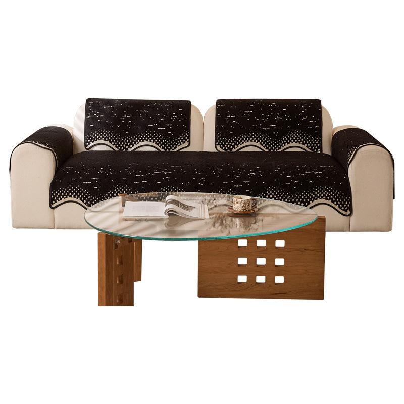 2025 New Wabi Sand Wind Sofa Cushion Fixed Non-slip Four-season Universal Straight Row Special-shaped One-piece Leather Sofa Cover