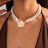 Diamond Resin Imitation Pearl Beaded Flower Multi-layer Sweater Chain Elegant Baroque Necklace