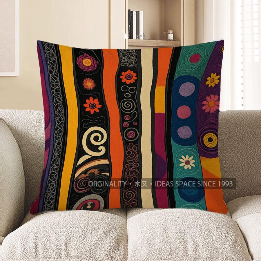 Home Decor Colorful Abstract Pattern Decorative Pillow Cover Pattern Cushion Cover Suitable For Sofa Bedroom Car Pillow Cover
