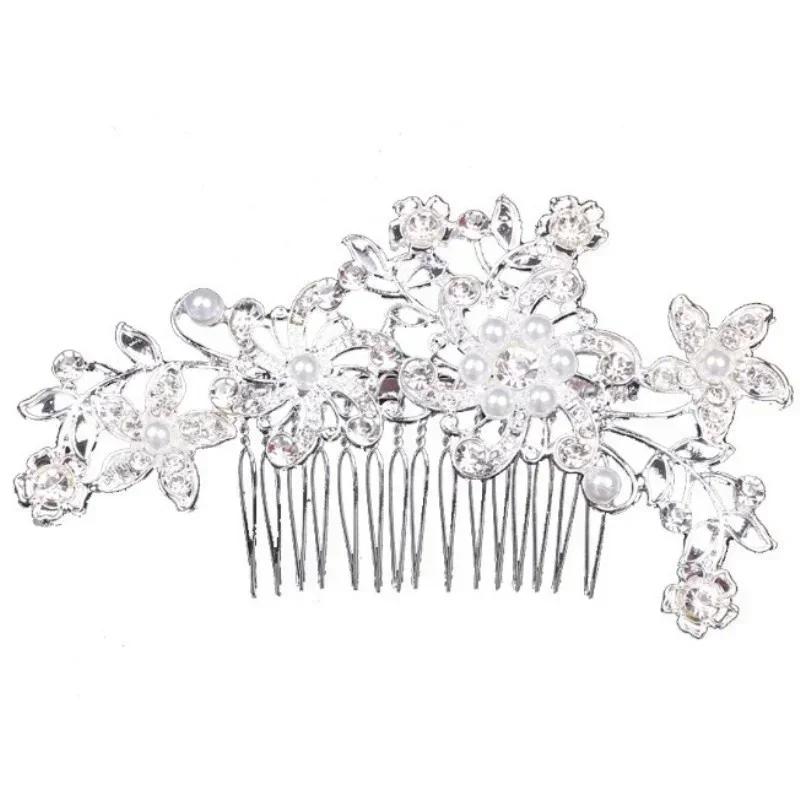 Wedding Fashion Accessories Rhinestone Bridal Hair Comb Pearl Crystal Hairclip Girl Party Jewelry Miraculous Hair Accessories