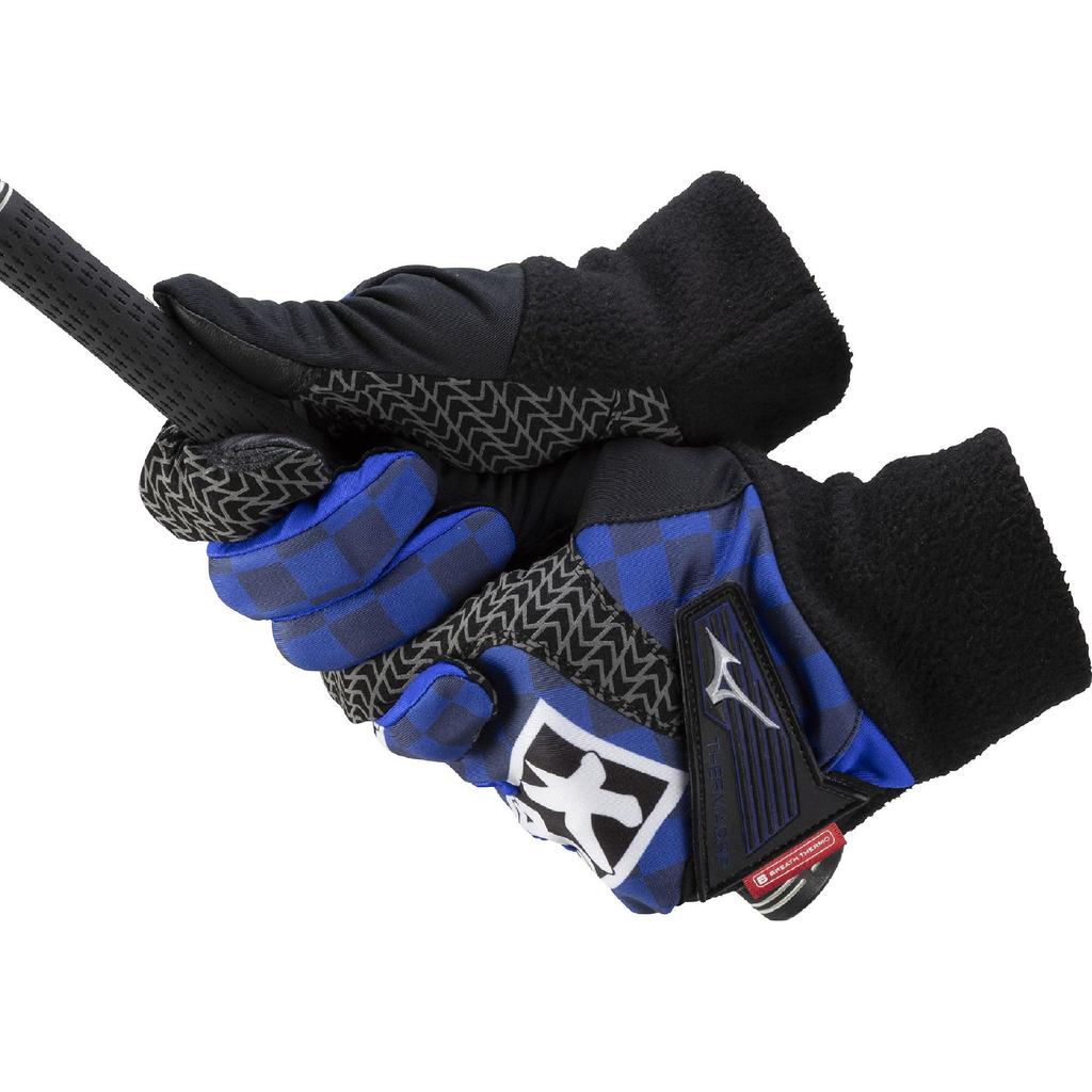 MIZUNO ThermaGrip HAPPI COLLECTION Golf Size L 5MGMB552 Men's Gloves, Ambidextrous, Blue/Black, (25-26cm),