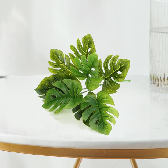 Artificial Plant Realistic Vivid Not Wither Non-fading Easy Care Wall Decoration DIY Turtle Back Leaf Fake Green Plant Potted