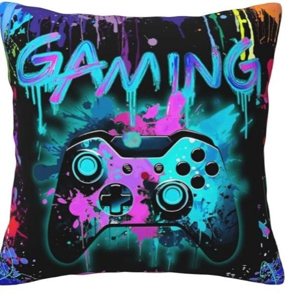 1/4 stuks Neon Graffiti Gaming Kussenhoezen Gamer Decoratieve Kussenslopen voor Gamekamer Slaapkamer Bank Kussenhoes 45x45cm