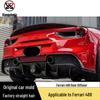 Designed for Ferrari 488: Carbon Fiber Rear Lip Spoiler and Lower Bumper N Body Kit Options.
