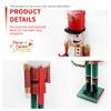 38CM Wooden Nutcracker Soldier Puppet Christmas Decoration Santa Claus Statue Desktop Ornament Navidad New Year Home Decoration