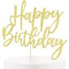 Birthday Cake Toppers Set - Glitter Alphabet Letters Decorative Picks Party Dessert Decoration