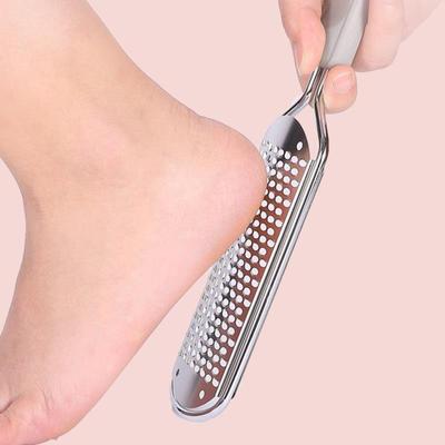 Lima de pé de aço inoxidável, dispositivo de moagem de pés, remove pele morta, esfrega os pés