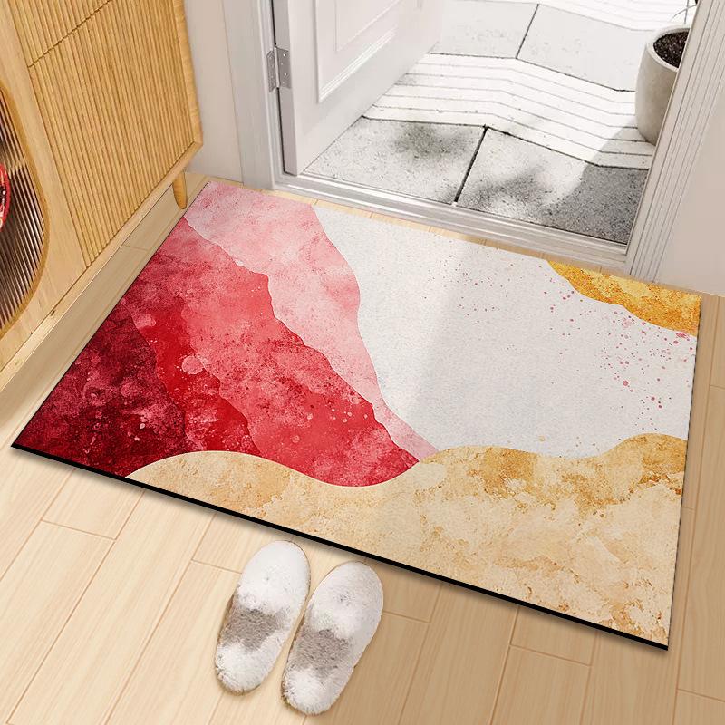 Graffiti Blok Kolorów Odporna na Brud Odporna na Ścieranie Mata Pod Drzwi Wejściowe Pogrubiona Jedwabna Mata Podłogowa Można Przyciąć na Matę Podłogową Wejściową do Domu