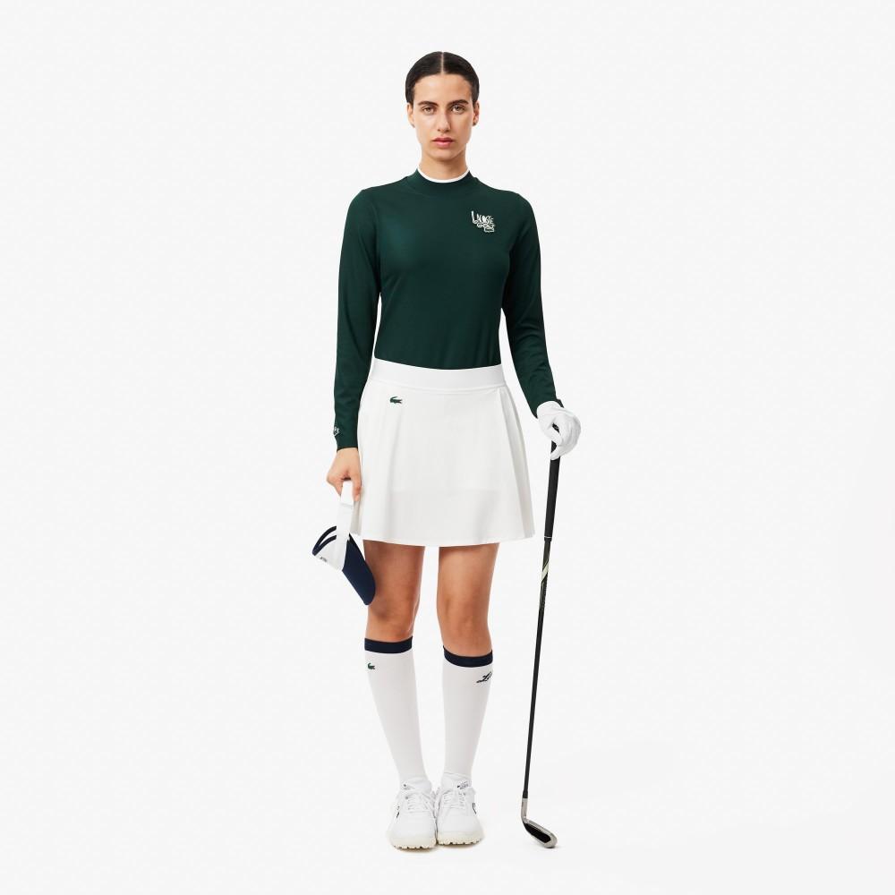 Lacoste Women's Graphic Point Semi High-Neck Long-Sleeve T-shirt TF2765-54NYZP