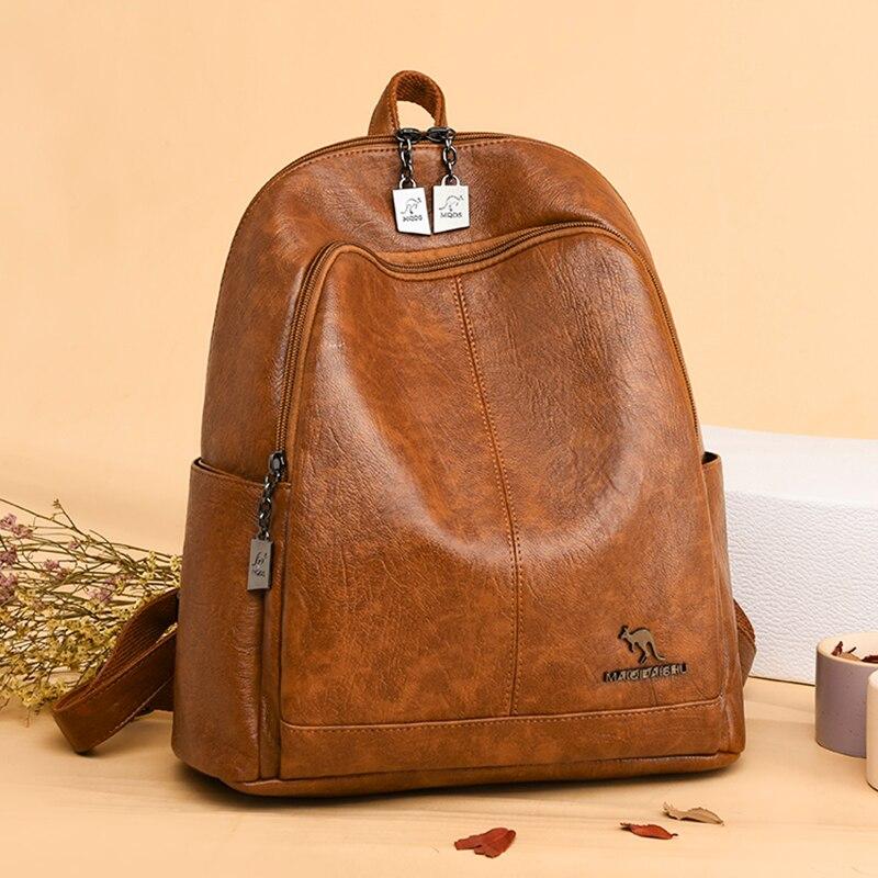 Buy Casual Pu Leather Backpacks Women Multifunctional Shoulder Bags