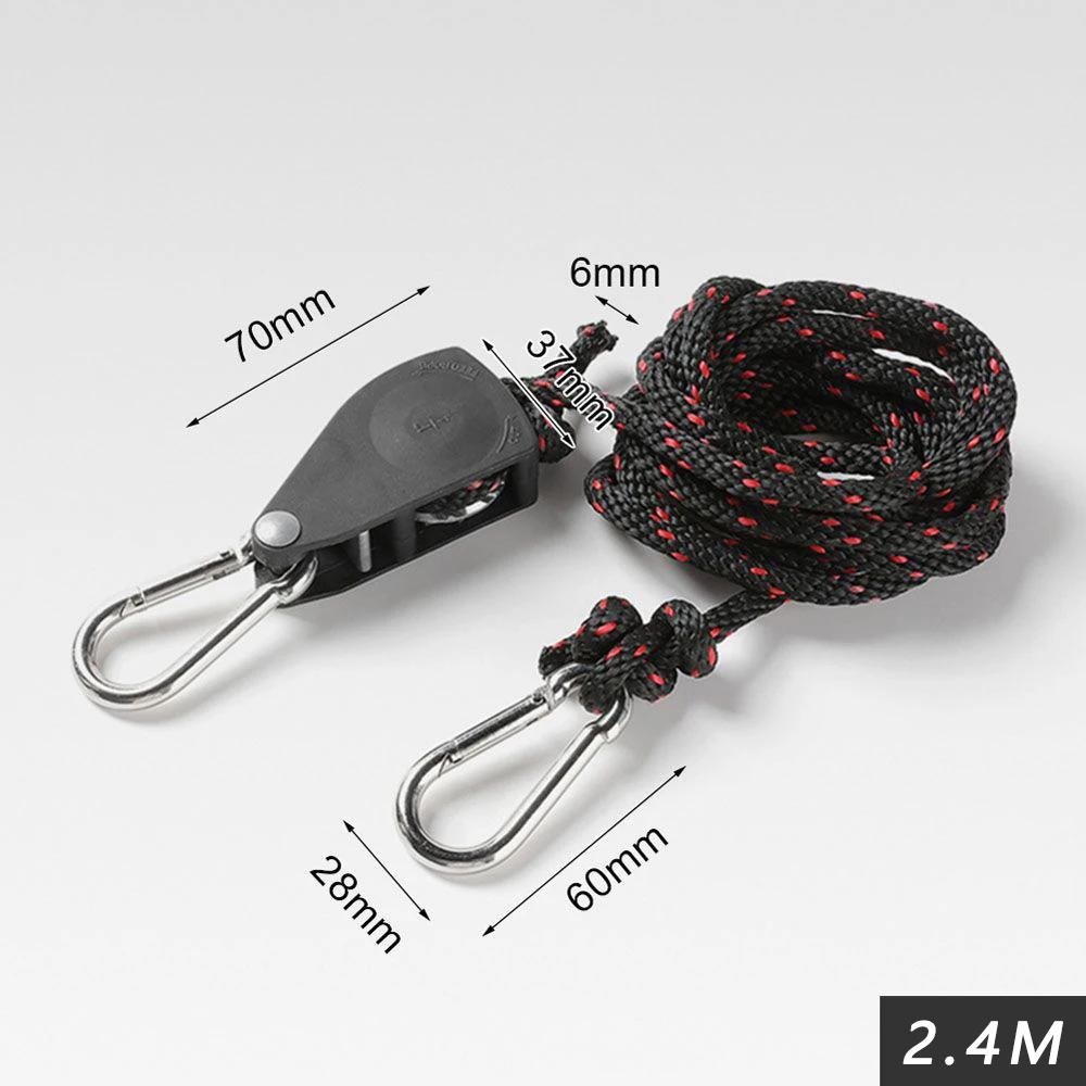 Camping Tent Adjustable Rope Fastener Fixed Buckle Pulley Tensioner Ratchet Hangers Lights Lifting Camping Awning Wind Rope
