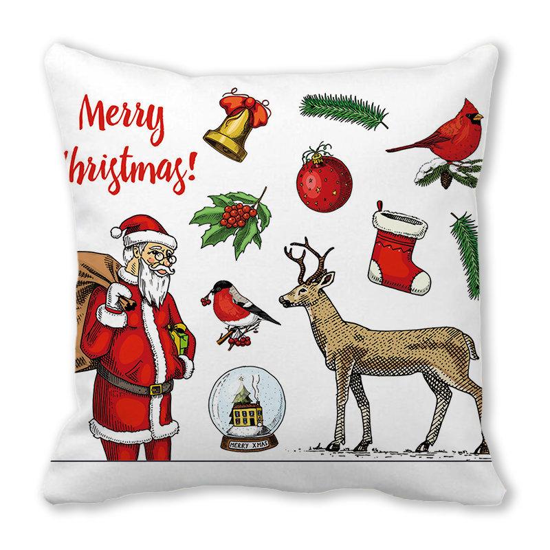Christmas Decoration Christmas Tree Print Pattern Cushion Cover Home Living Room Sofa Decoration Pillow Pillow Cover 45x45cm