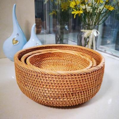Hand-Woven Autumn Vine Snack Basket for Living Room or Table