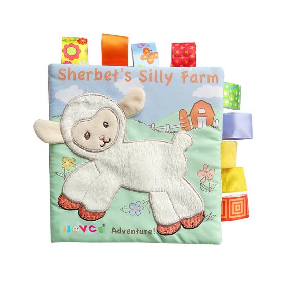 

Baby Cloth Book Cartoon Animal Cognition Bite Resistant Fabric Book Rattles Toy for Early Education