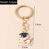 Cute Academic Dress Keychain for Graduation Ceremony Mortarboar Pendant for Students Bag Accessories Creative Jewelry Gift