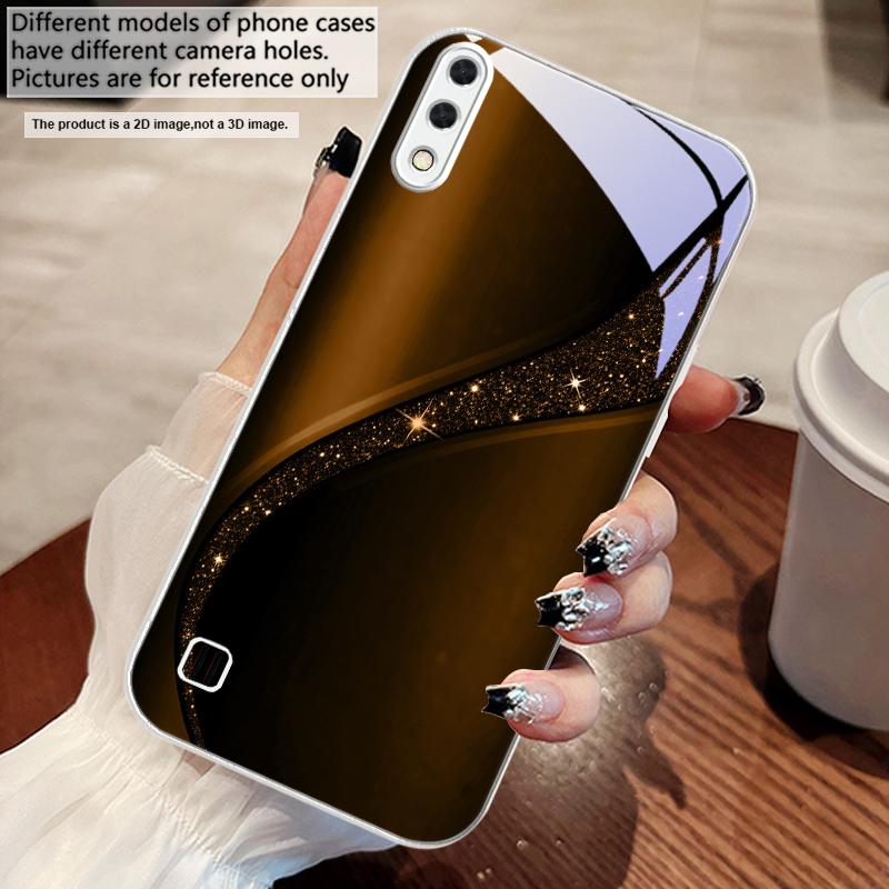 Brilliant golden galaxy For Samsung M02 12 Note 8 9 10 20 A 01 A02 A03 Core 04 05 06 10 12 13 14 15 A16 glass Ultra phone case