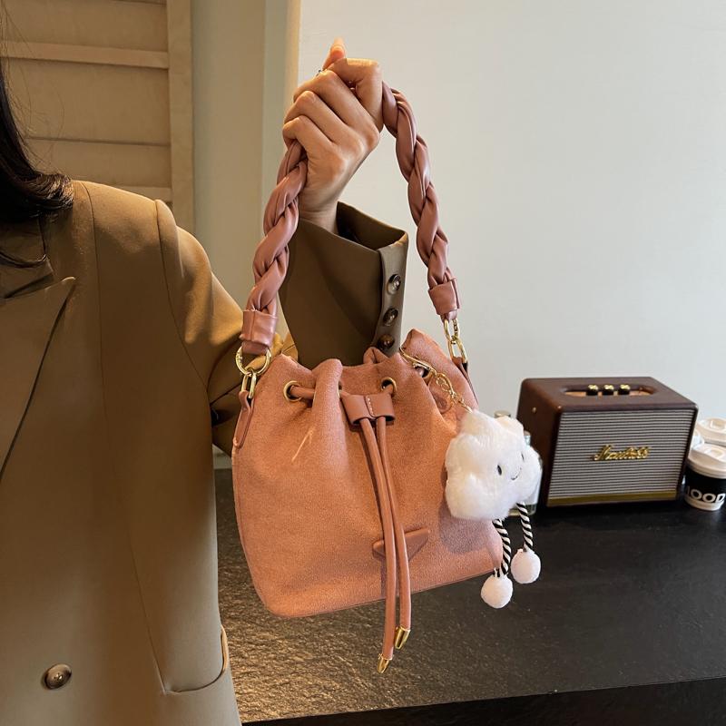 Women's Shoulder Sanding Bags Feminine Crossbody Bag Casual Corded Bags Travel and Shopping Bag